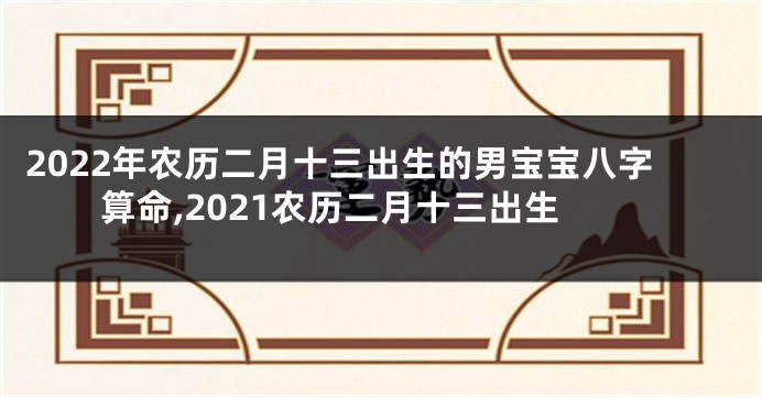 2022年农历二月十三出生的男宝宝八字算命,2021农历二月十三出生