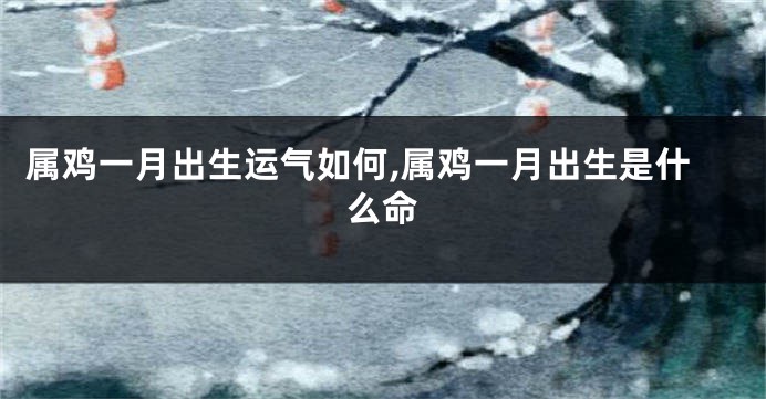 属鸡一月出生运气如何,属鸡一月出生是什么命