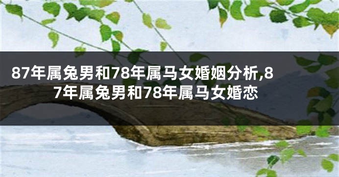 87年属兔男和78年属马女婚姻分析,87年属兔男和78年属马女婚恋