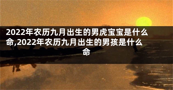 2022年农历九月出生的男虎宝宝是什么命,2022年农历九月出生的男孩是什么命