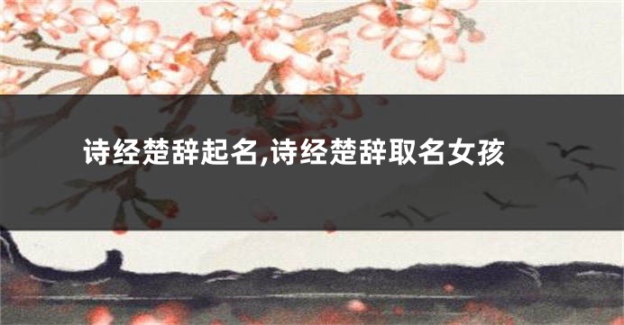 诗经楚辞起名,诗经楚辞取名女孩