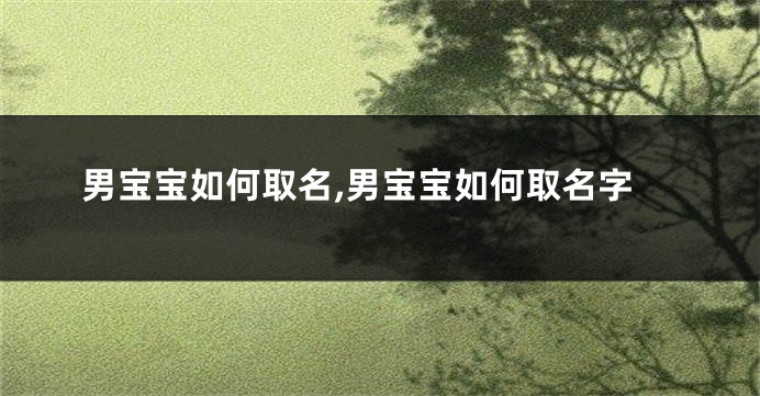 男宝宝如何取名,男宝宝如何取名字