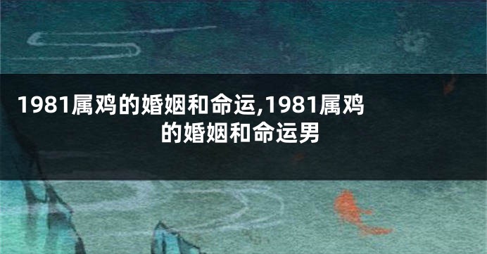 1981属鸡的婚姻和命运,1981属鸡的婚姻和命运男