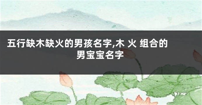 五行缺木缺火的男孩名字,木 火 组合的男宝宝名字