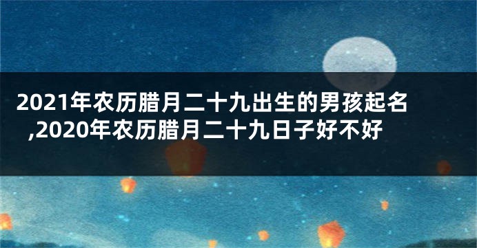 2021年农历腊月二十九出生的男孩起名,2020年农历腊月二十九日子好不好