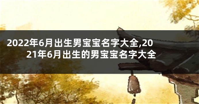 2022年6月出生男宝宝名字大全,2021年6月出生的男宝宝名字大全