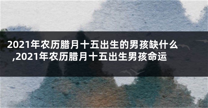 2021年农历腊月十五出生的男孩缺什么,2021年农历腊月十五出生男孩命运