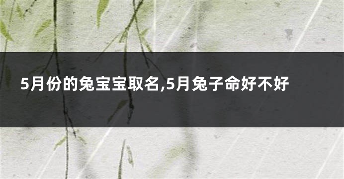 5月份的兔宝宝取名,5月兔子命好不好
