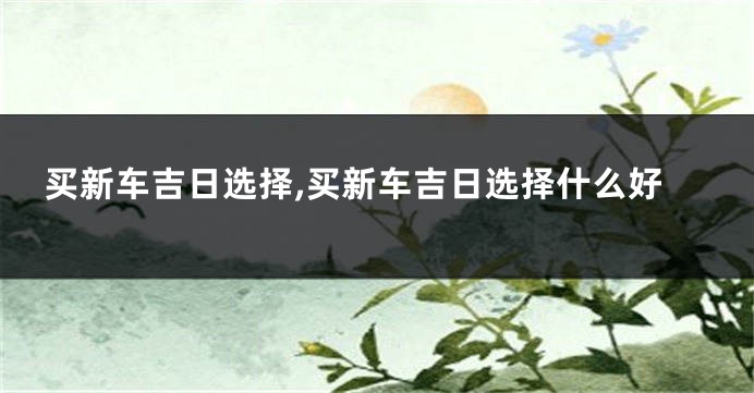 买新车吉日选择,买新车吉日选择什么好