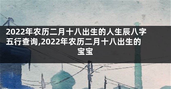 2022年农历二月十八出生的人生辰八字五行查询,2022年农历二月十八出生的宝宝