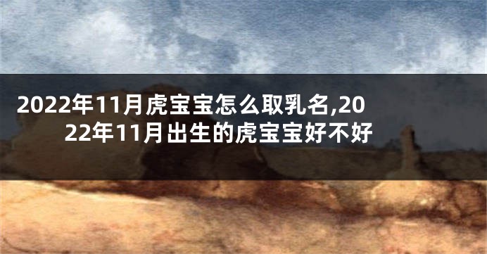 2022年11月虎宝宝怎么取乳名,2022年11月出生的虎宝宝好不好