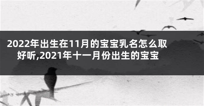 2022年出生在11月的宝宝乳名怎么取好听,2021年十一月份出生的宝宝
