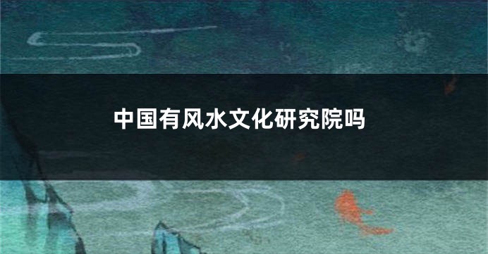 中国有风水文化研究院吗
