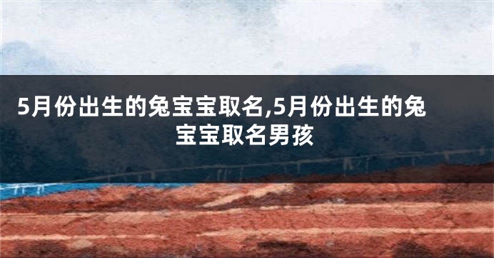 5月份出生的兔宝宝取名,5月份出生的兔宝宝取名男孩