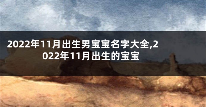 2022年11月出生男宝宝名字大全,2022年11月出生的宝宝