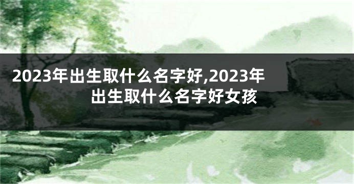 2023年出生取什么名字好,2023年出生取什么名字好女孩