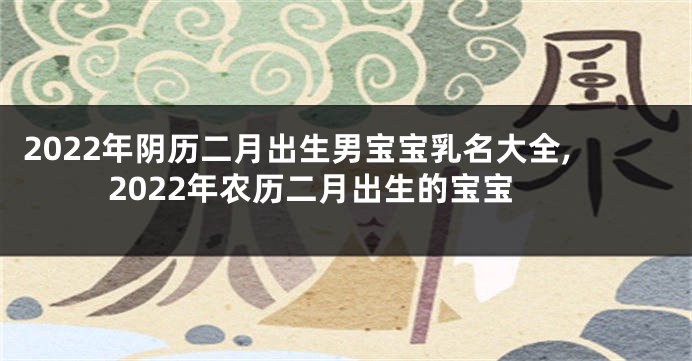 2022年阴历二月出生男宝宝乳名大全,2022年农历二月出生的宝宝