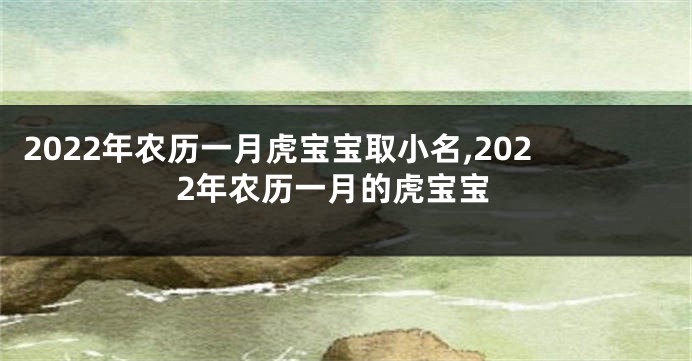 2022年农历一月虎宝宝取小名,2022年农历一月的虎宝宝