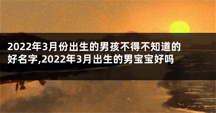 2022年3月份出生的男孩不得不知道的好名字,2022年3月出生的男宝宝好吗