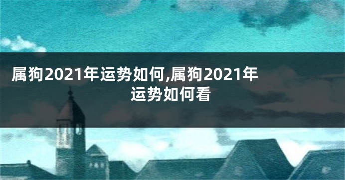 属狗2021年运势如何,属狗2021年运势如何看