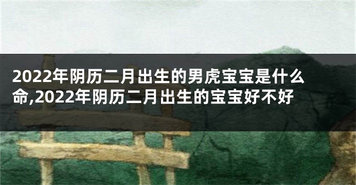 2022年阴历二月出生的男虎宝宝是什么命,2022年阴历二月出生的宝宝好不好