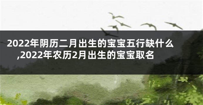 2022年阴历二月出生的宝宝五行缺什么,2022年农历2月出生的宝宝取名