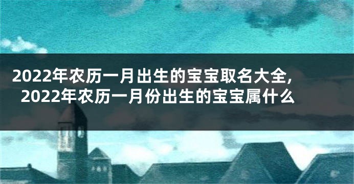 2022年农历一月出生的宝宝取名大全,2022年农历一月份出生的宝宝属什么