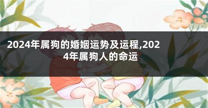 2024年属狗的婚姻运势及运程,2024年属狗人的命运