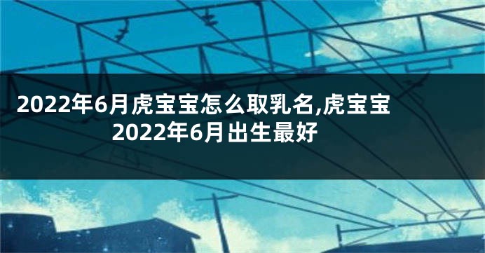 2022年6月虎宝宝怎么取乳名,虎宝宝2022年6月出生最好