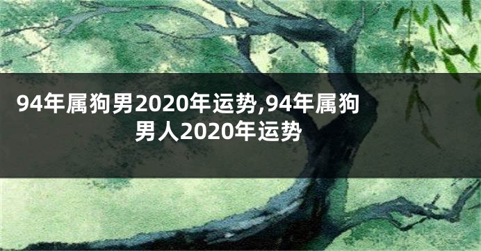 94年属狗男2020年运势,94年属狗男人2020年运势
