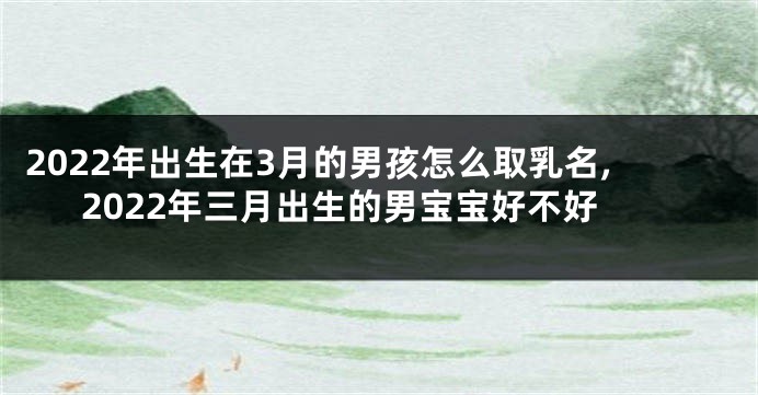 2022年出生在3月的男孩怎么取乳名,2022年三月出生的男宝宝好不好