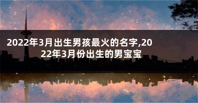 2022年3月出生男孩最火的名字,2022年3月份出生的男宝宝