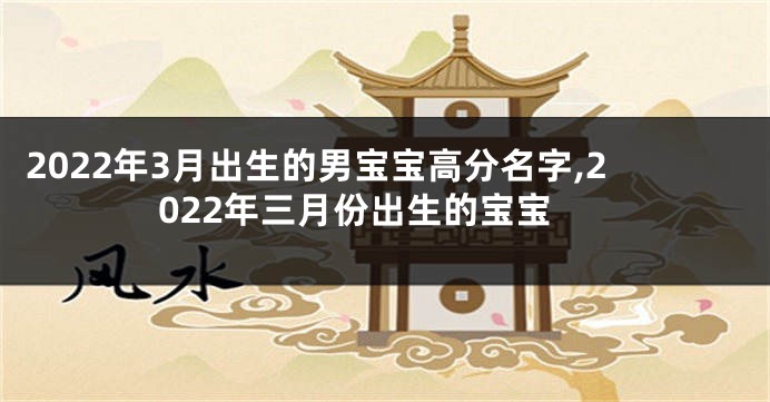 2022年3月出生的男宝宝高分名字,2022年三月份出生的宝宝