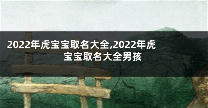 2022年虎宝宝取名大全,2022年虎宝宝取名大全男孩