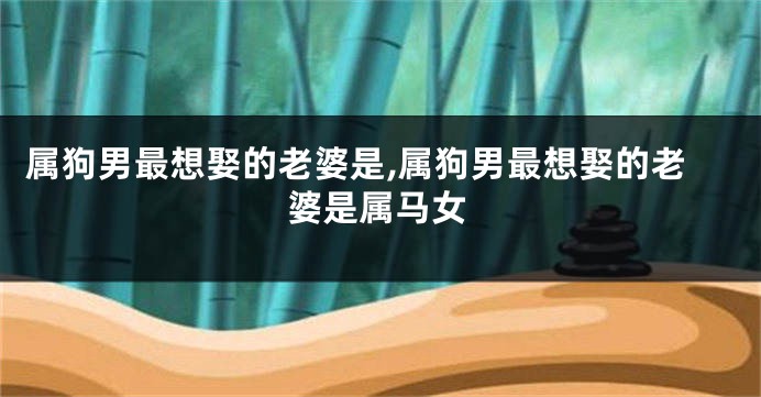 属狗男最想娶的老婆是,属狗男最想娶的老婆是属马女