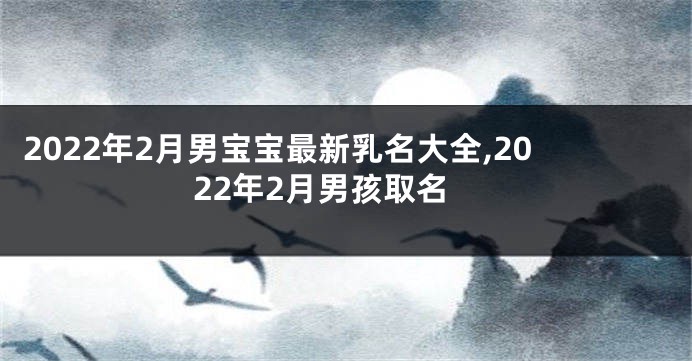 2022年2月男宝宝最新乳名大全,2022年2月男孩取名
