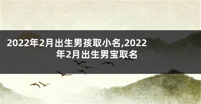 2022年2月出生男孩取小名,2022年2月出生男宝取名
