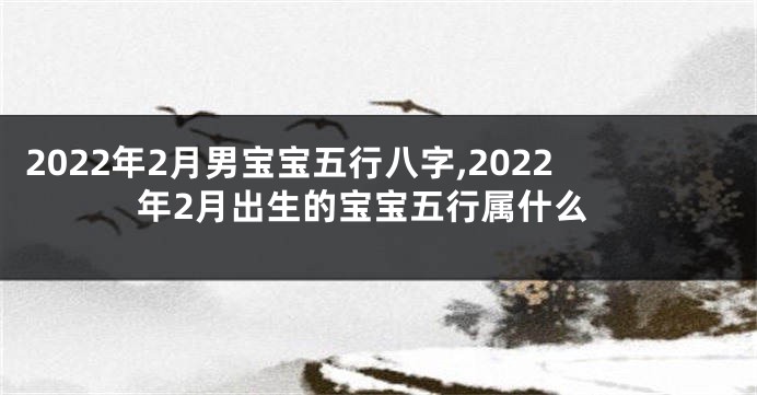 2022年2月男宝宝五行八字,2022年2月出生的宝宝五行属什么