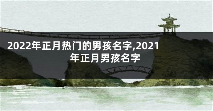 2022年正月热门的男孩名字,2021年正月男孩名字
