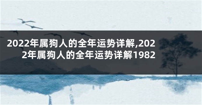 2022年属狗人的全年运势详解,2022年属狗人的全年运势详解1982