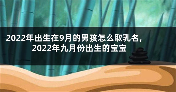 2022年出生在9月的男孩怎么取乳名,2022年九月份出生的宝宝