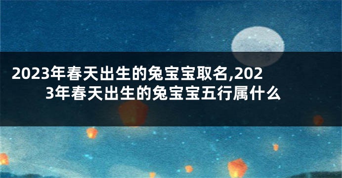 2023年春天出生的兔宝宝取名,2023年春天出生的兔宝宝五行属什么