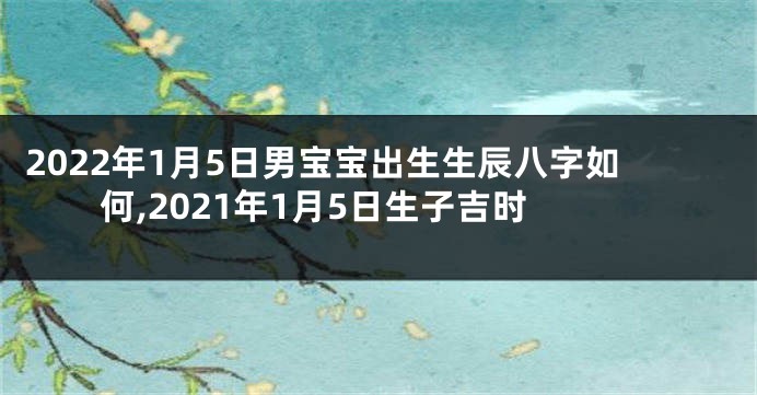 2022年1月5日男宝宝出生生辰八字如何,2021年1月5日生子吉时
