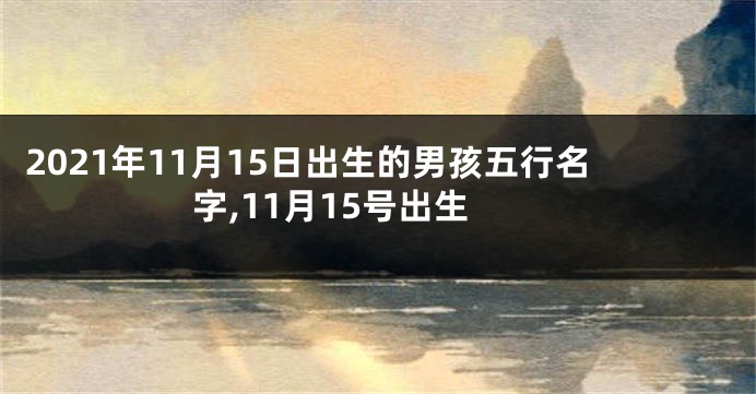 2021年11月15日出生的男孩五行名字,11月15号出生