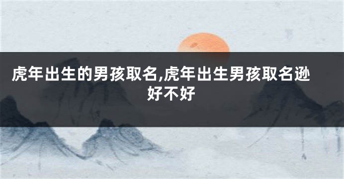 虎年出生的男孩取名,虎年出生男孩取名逊好不好