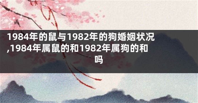 1984年的鼠与1982年的狗婚姻状况,1984年属鼠的和1982年属狗的和吗