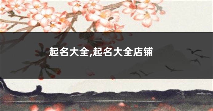 起名大全,起名大全店铺