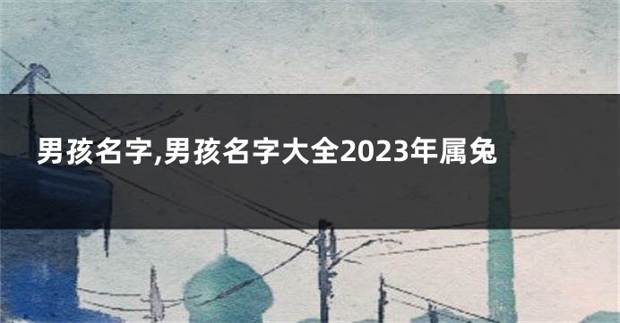男孩名字,男孩名字大全2023年属兔