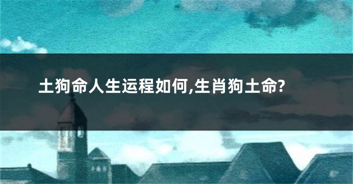 土狗命人生运程如何,生肖狗土命?