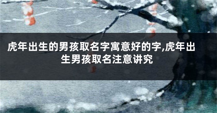 虎年出生的男孩取名字寓意好的字,虎年出生男孩取名注意讲究
